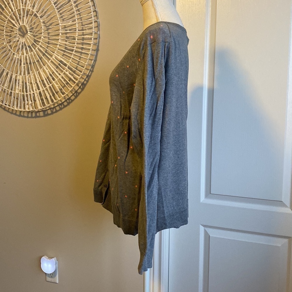 Old Navy - Adorably Sweet Grey Cardigan with Pink Polka Dots - Picture 4 of 10